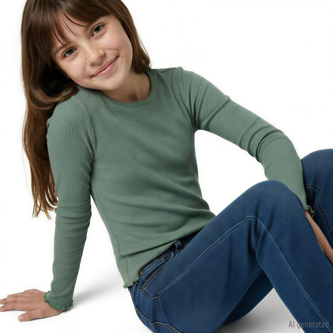Mädchen Wide-Leg-Jeans mit verstellbarem Bund