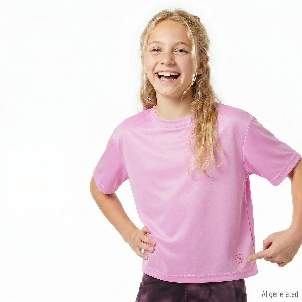 Mädchen Sport-T-Shirt cropped