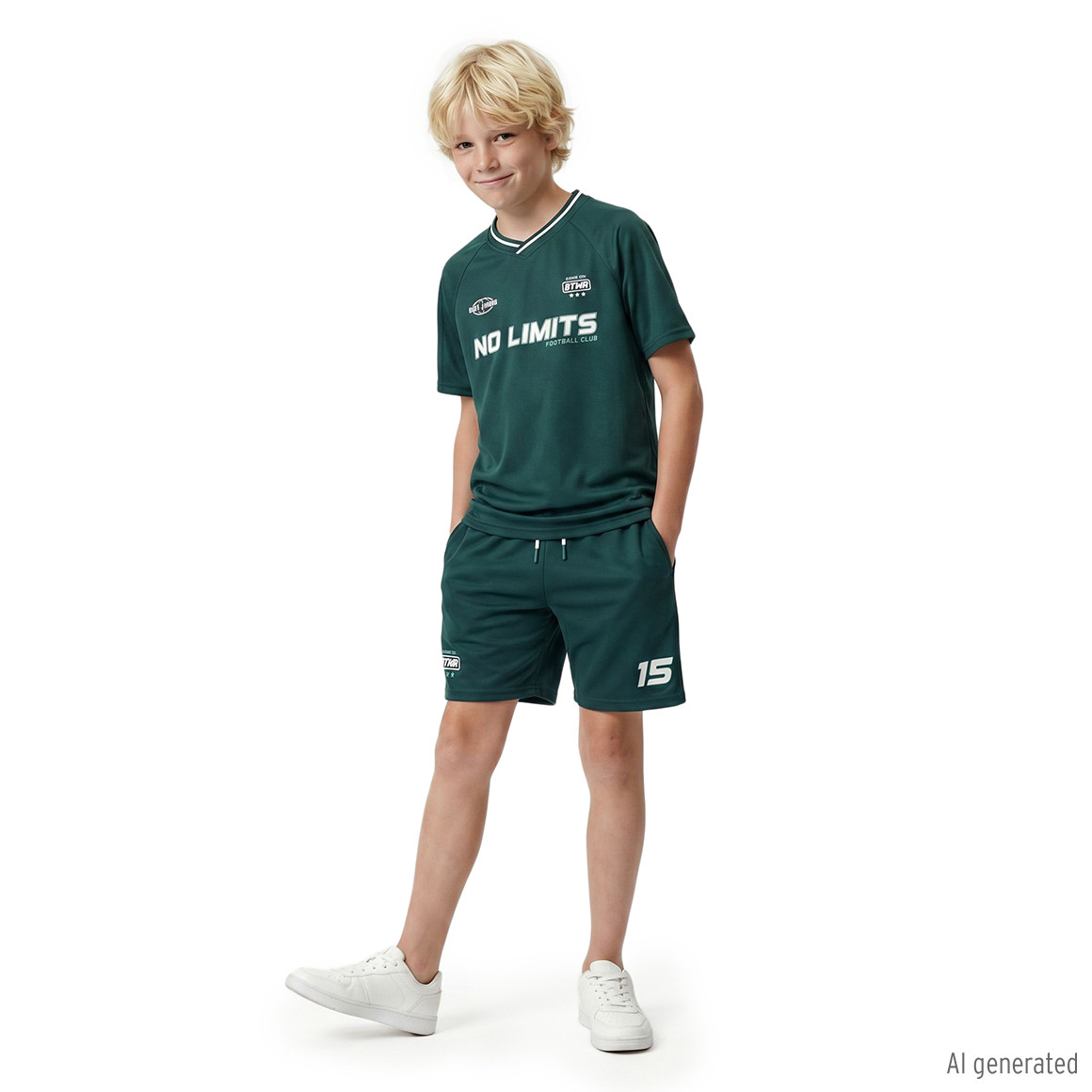 Jungen Sport-T-Shirt im Trikot-Style