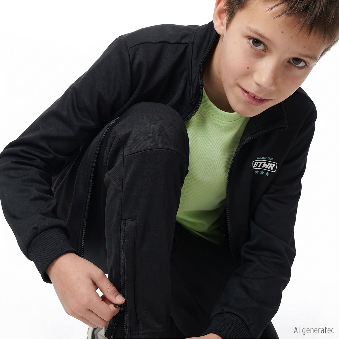 Jungen Sporthose mit Bein-Reißverschluss