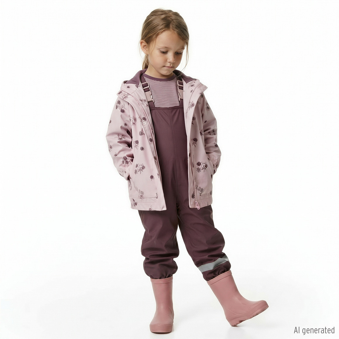 Mädchen Regenhose mit Latzträgern