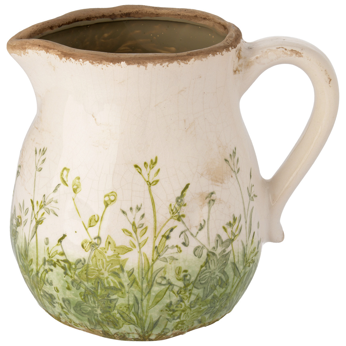 Deko-Krug mit Pflanzen-Motiv