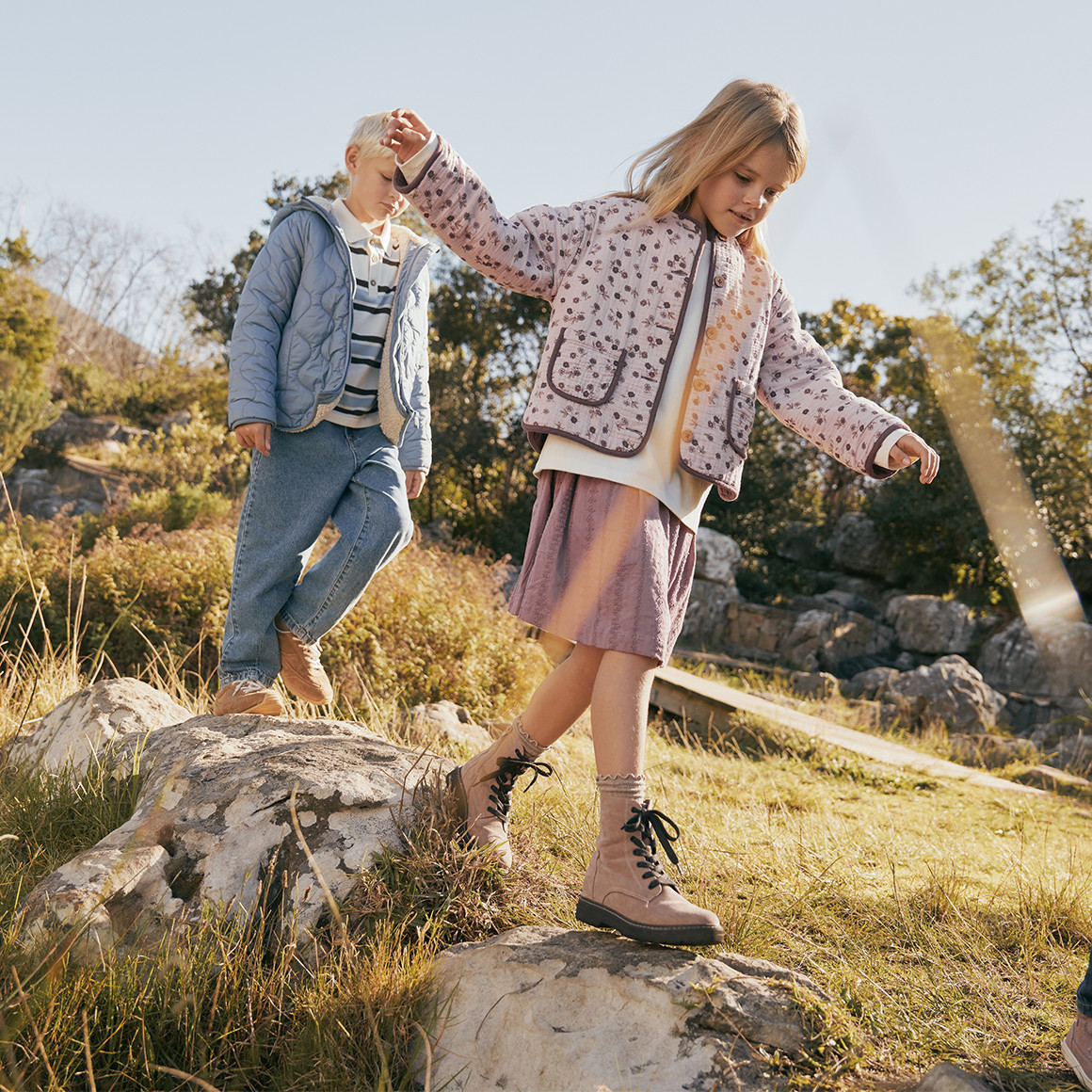 Mädchen Musselin-Wendejacke mit Blümchen