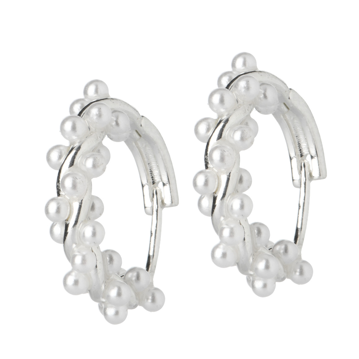 Damen Creolen mit Kunstperlen