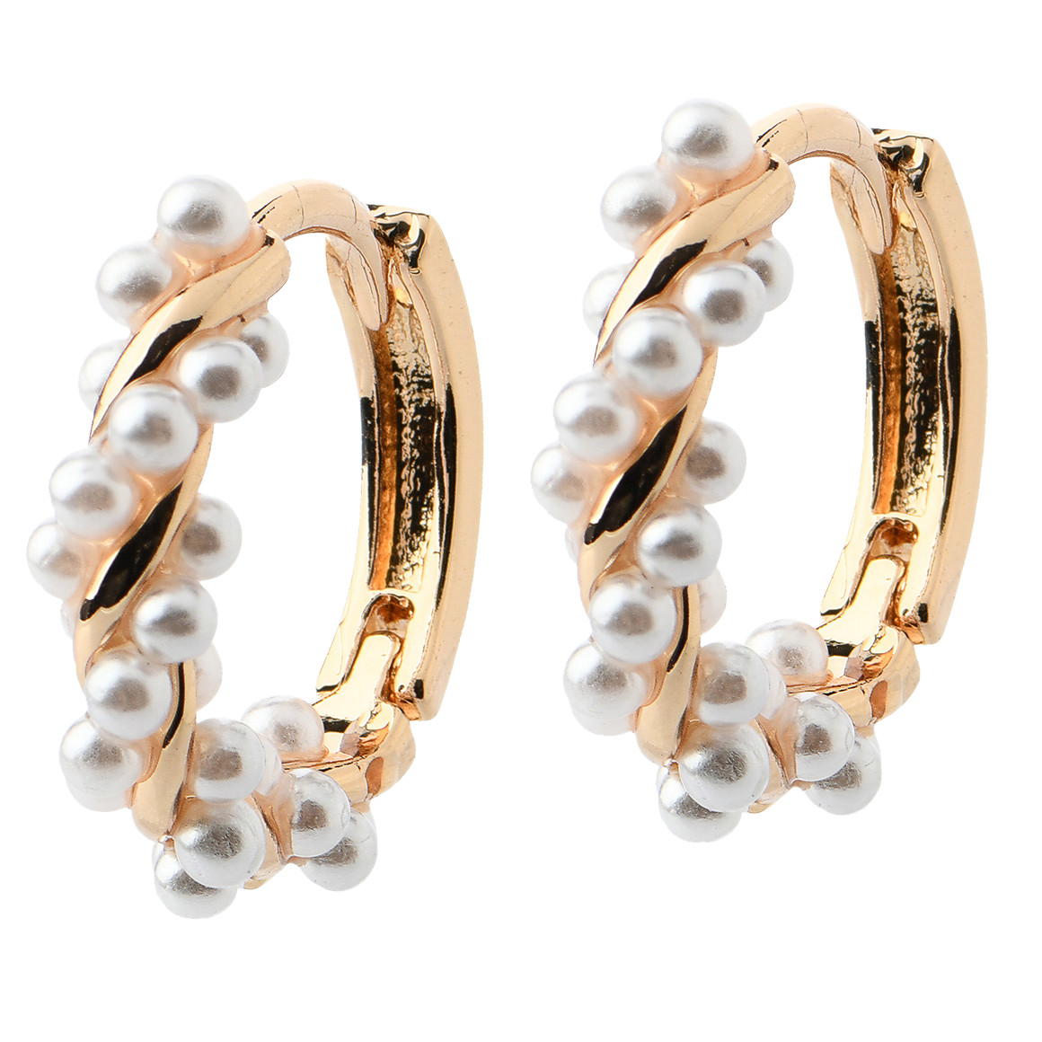 Damen Creolen mit Kunstperlen