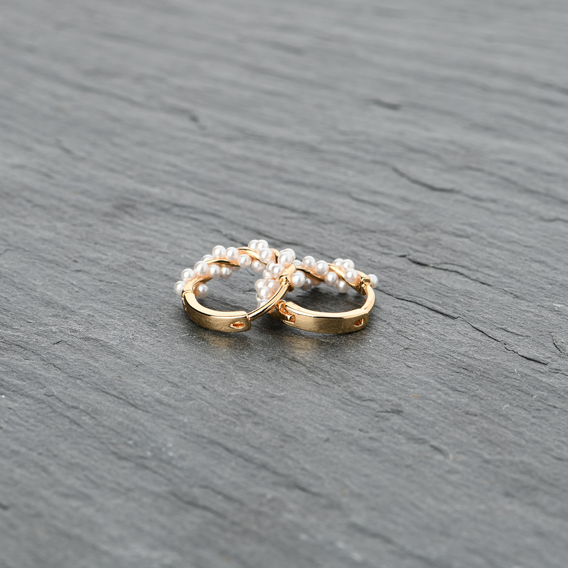 Damen Creolen mit Kunstperlen