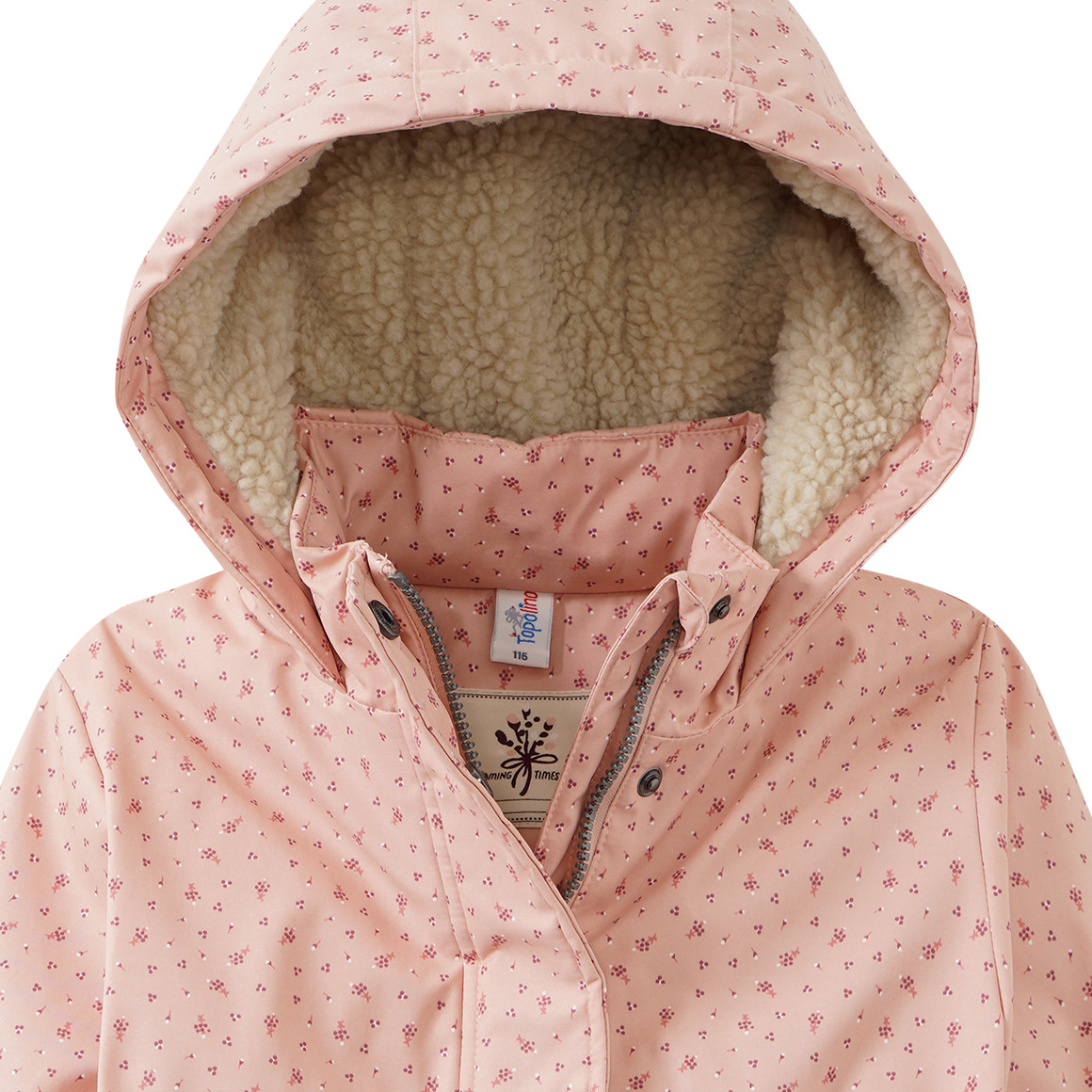 Mädchen Winterjacke mit Blümchen-Allover