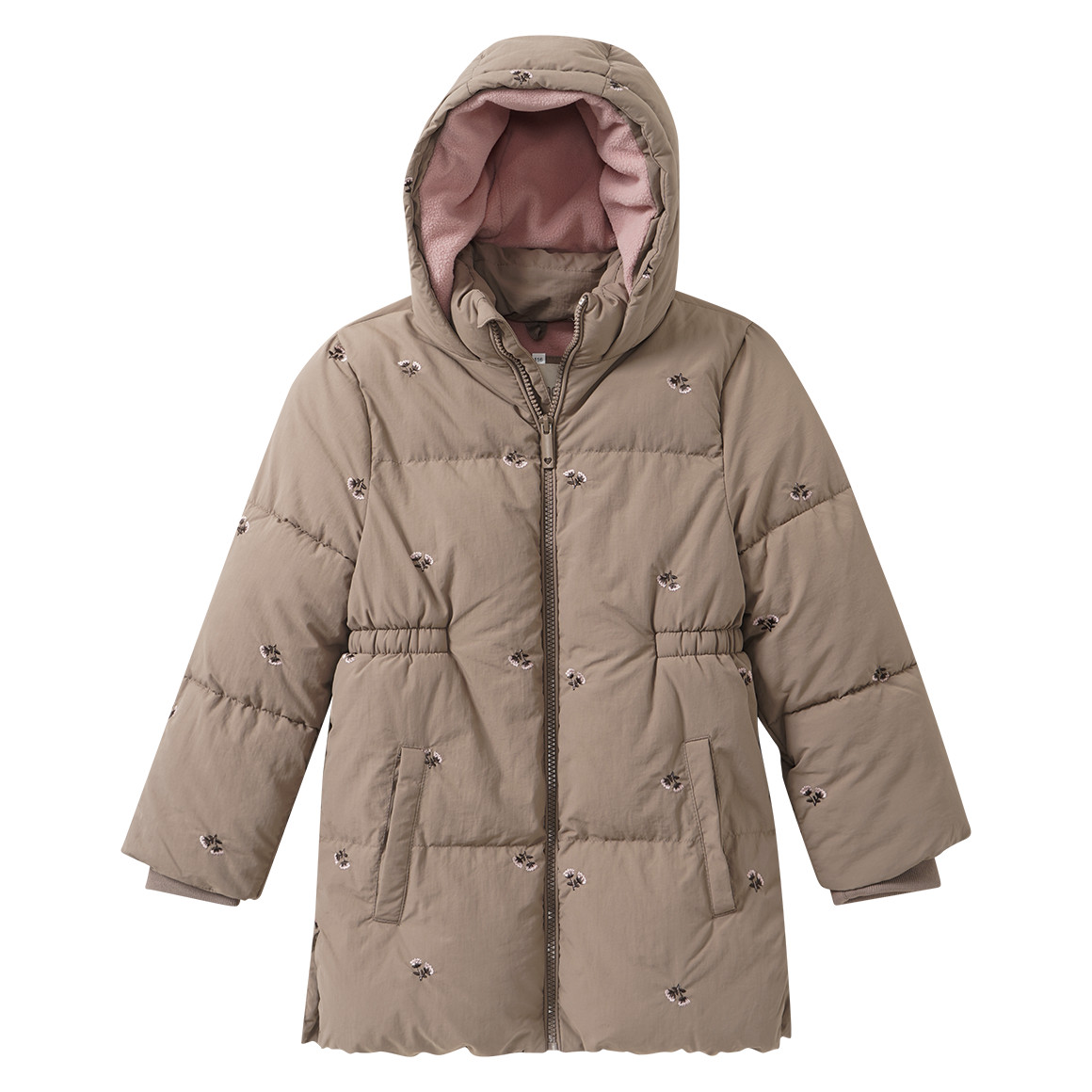 Mädchen Winterjacke mit Allover-Stickerei