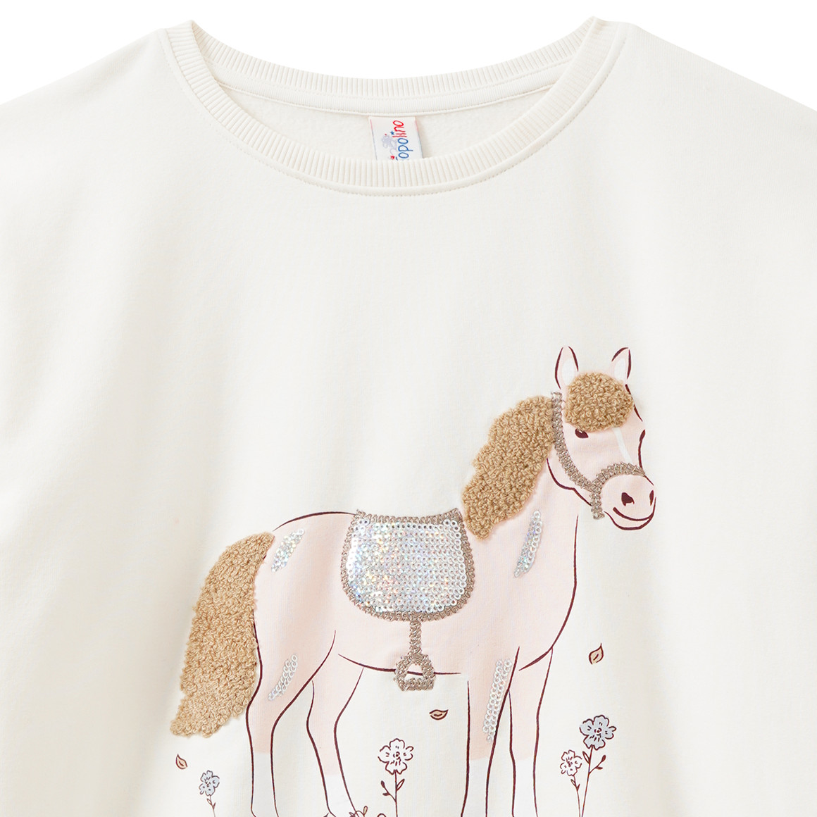 Mädchen Sweatshirt mit Pferde-Motiv