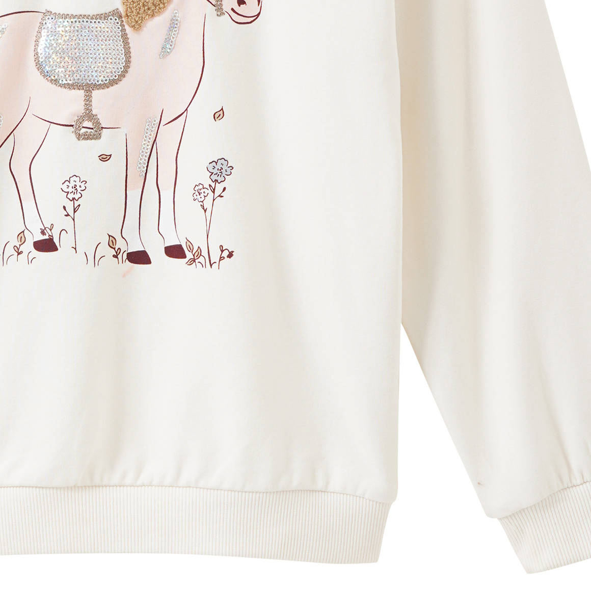 Mädchen Sweatshirt mit Pferde-Motiv