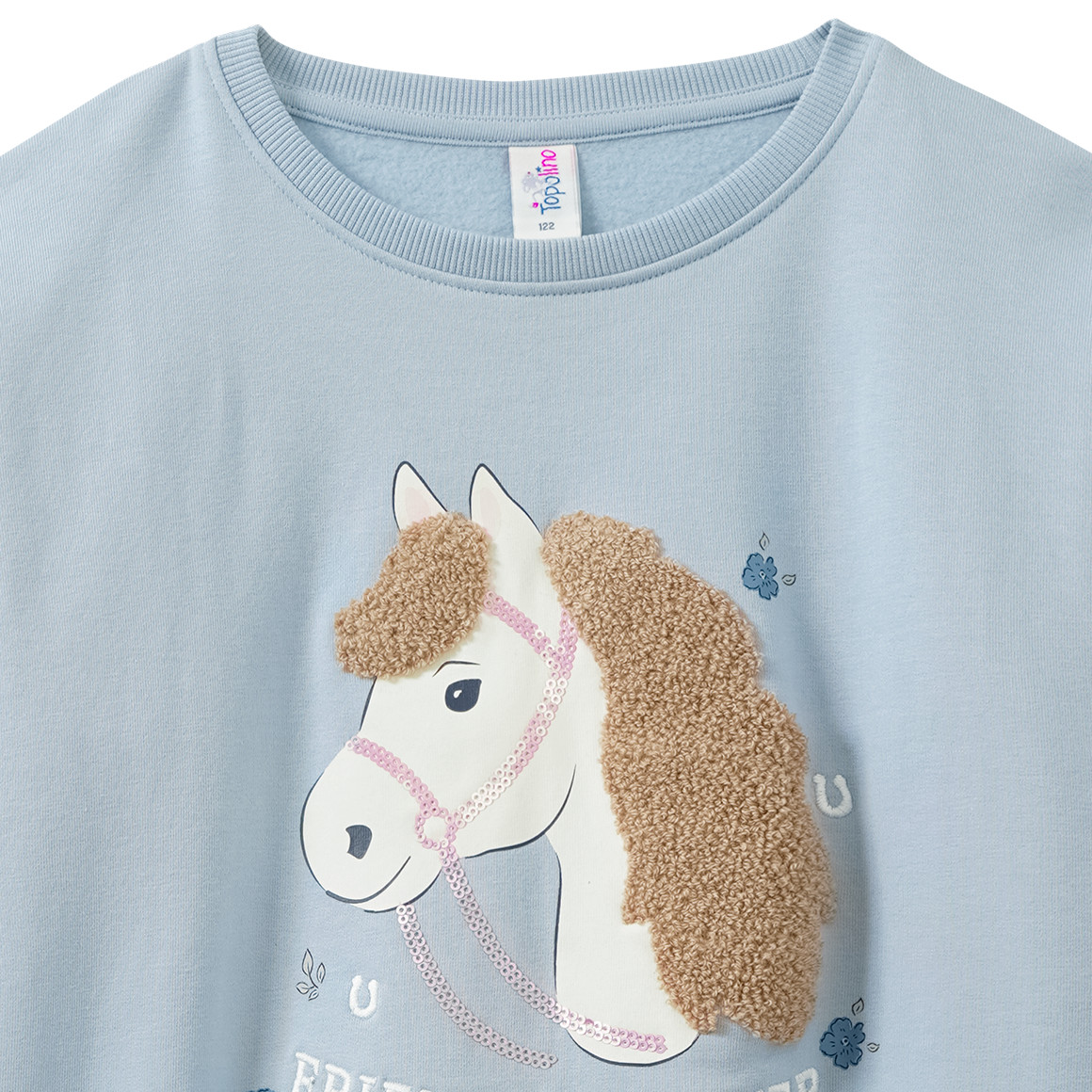 Mädchen Sweatshirt mit Pferde-Motiv