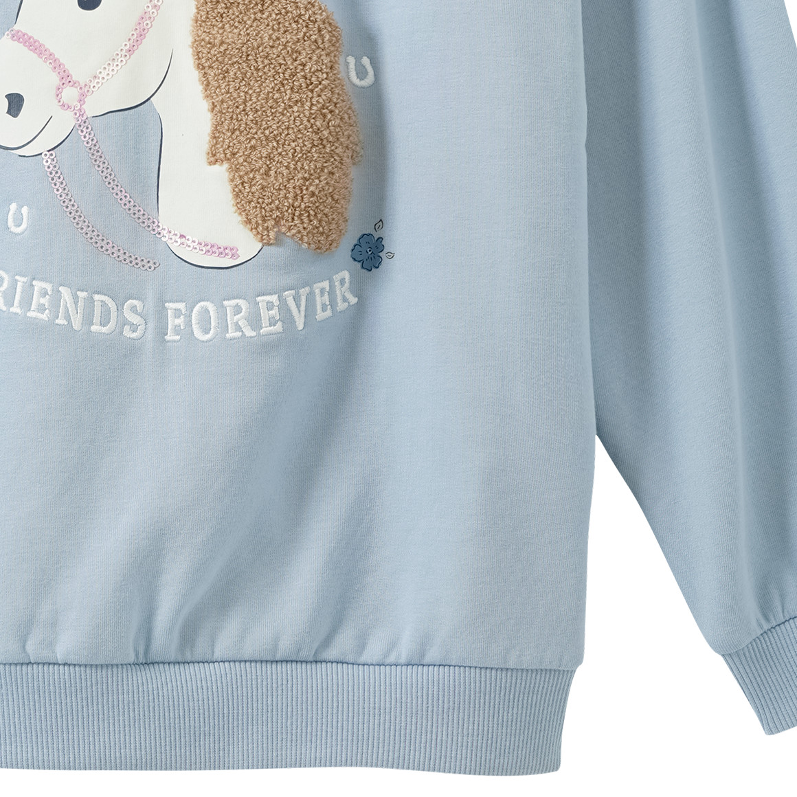 Mädchen Sweatshirt mit Pferde-Motiv