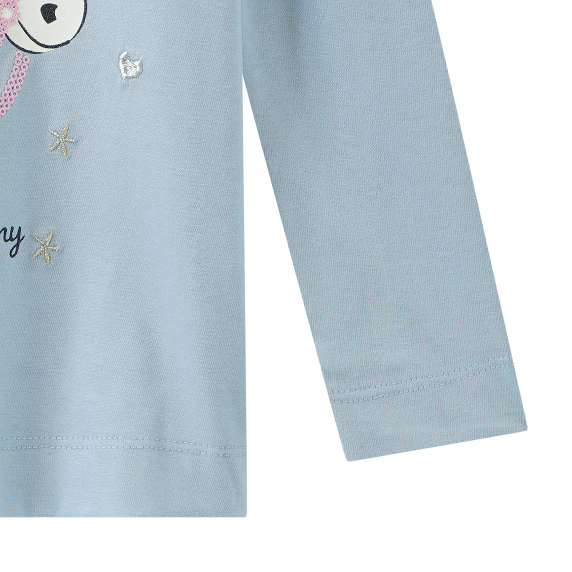 Mädchen Langarmshirt mit Pferde-Applikation