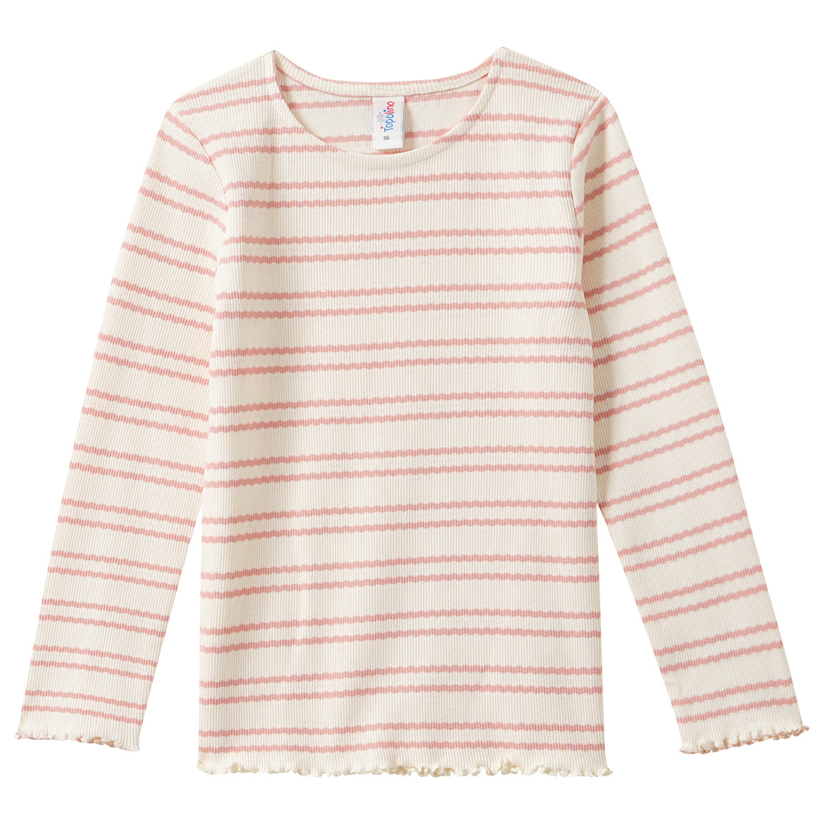 Mädchen Langarmshirt mit Rippstruktur