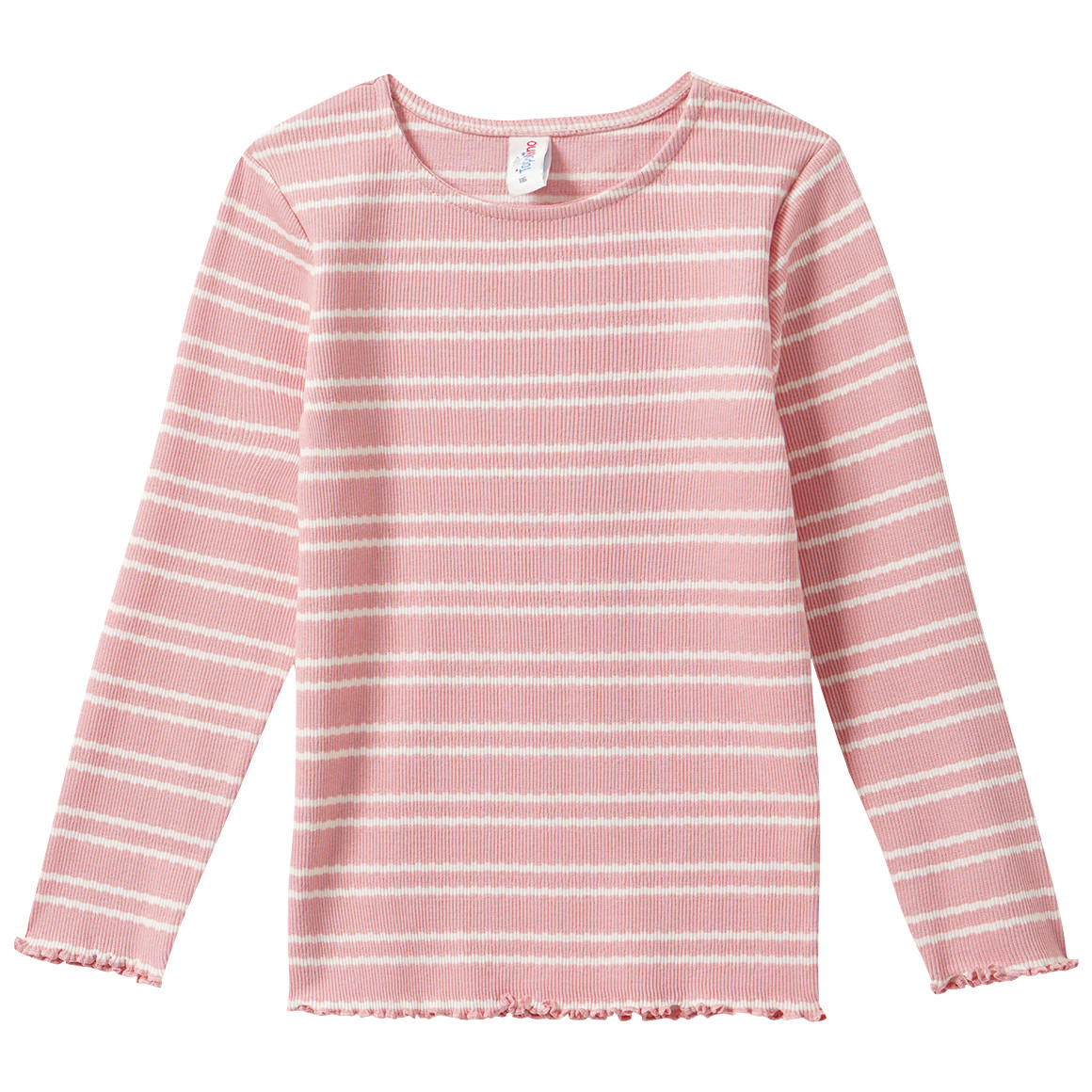 Mädchen Langarmshirt mit Rippstruktur