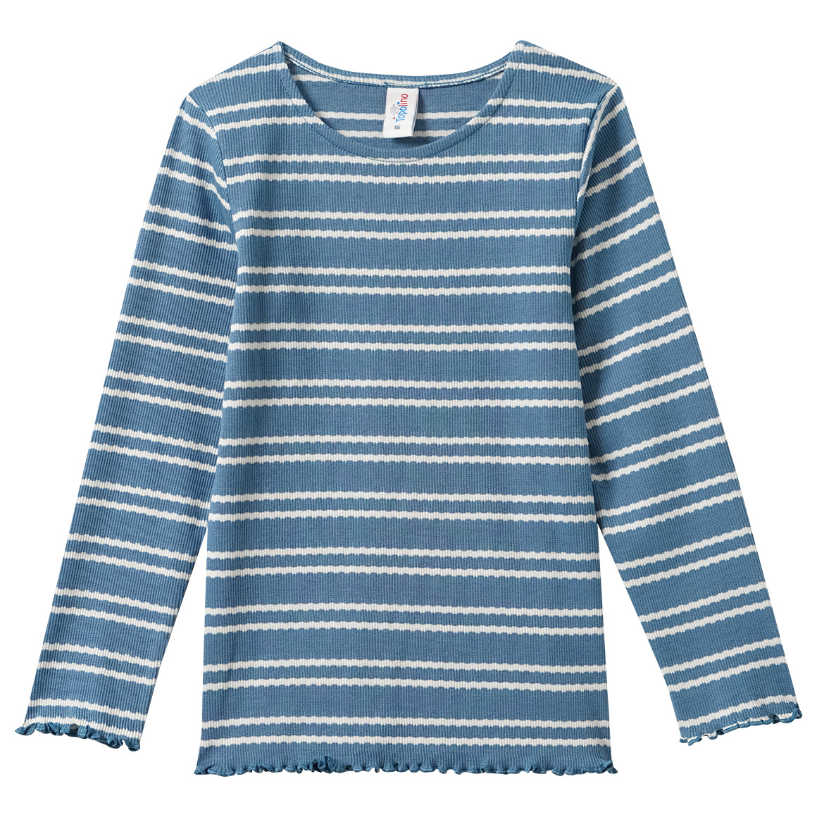 Mädchen Langarmshirt mit Rippstruktur
