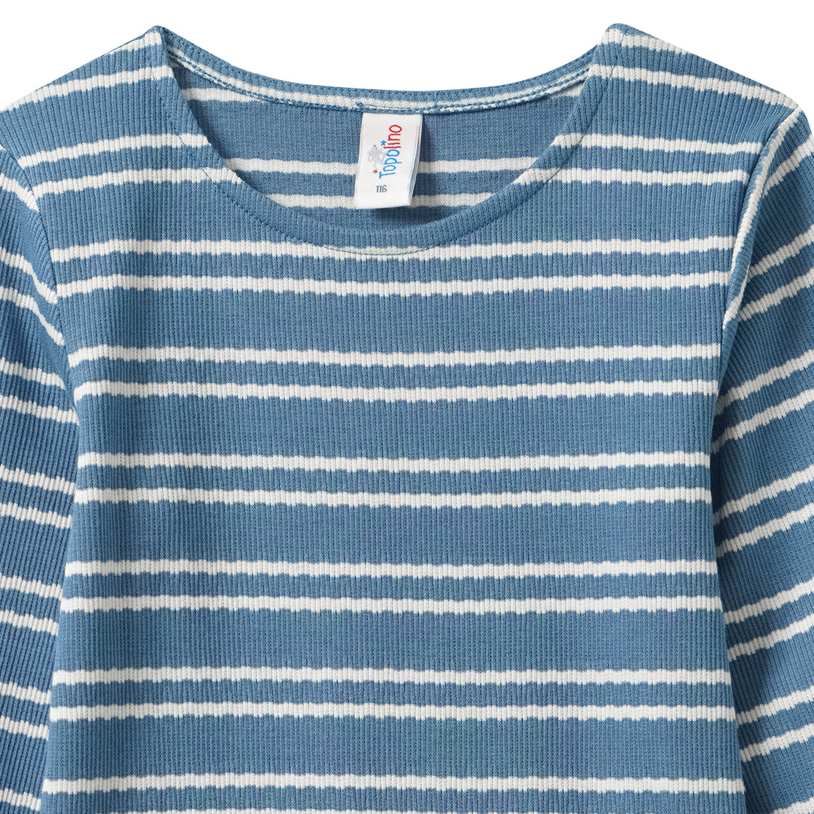 Mädchen Langarmshirt mit Rippstruktur
