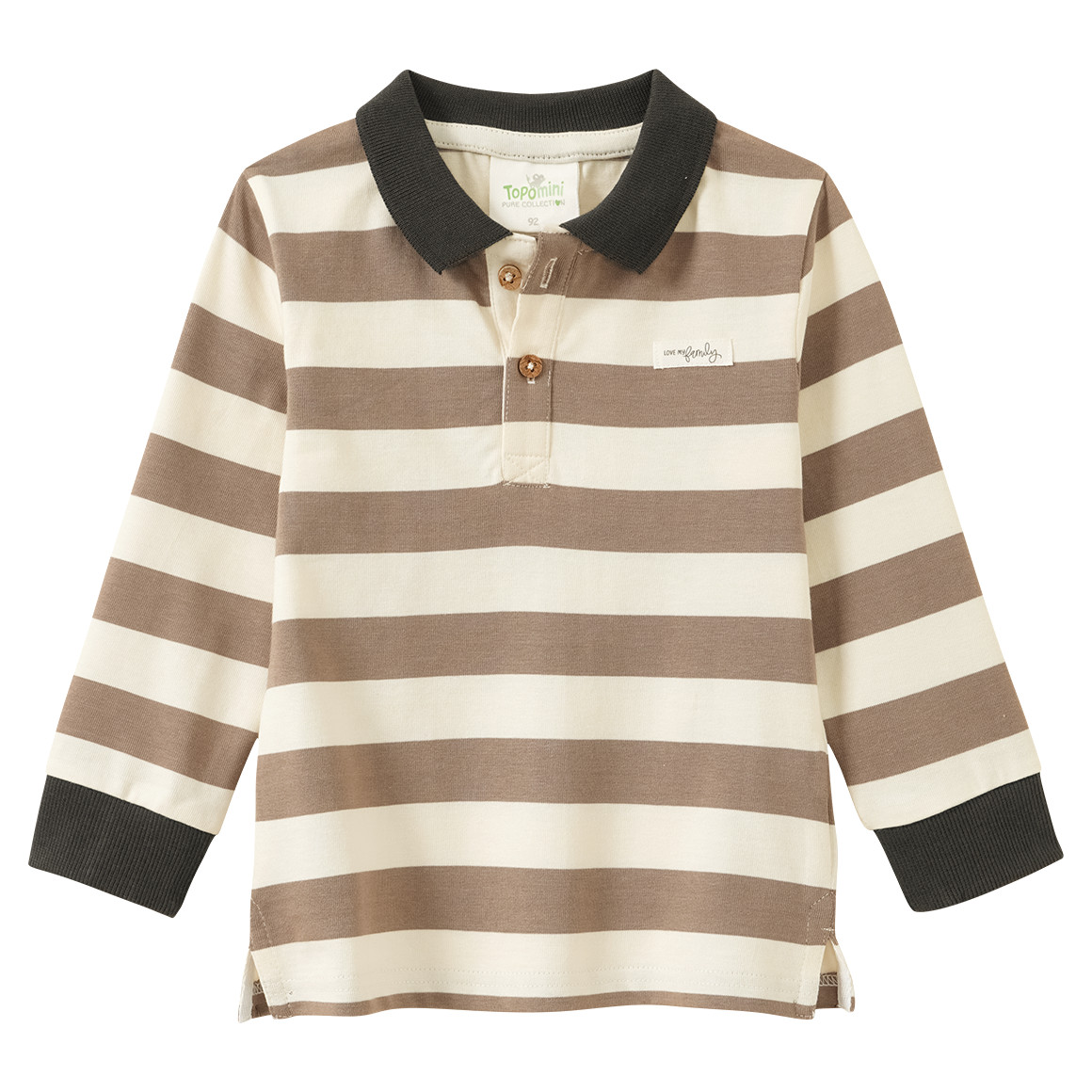 Baby Polo-Langarmshirt mit Streifen
