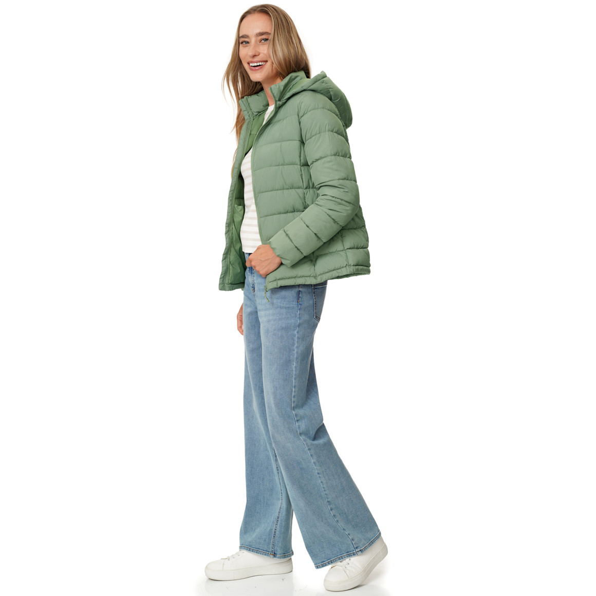 Damen Steppjacke mit abnehmbarer Kapuze