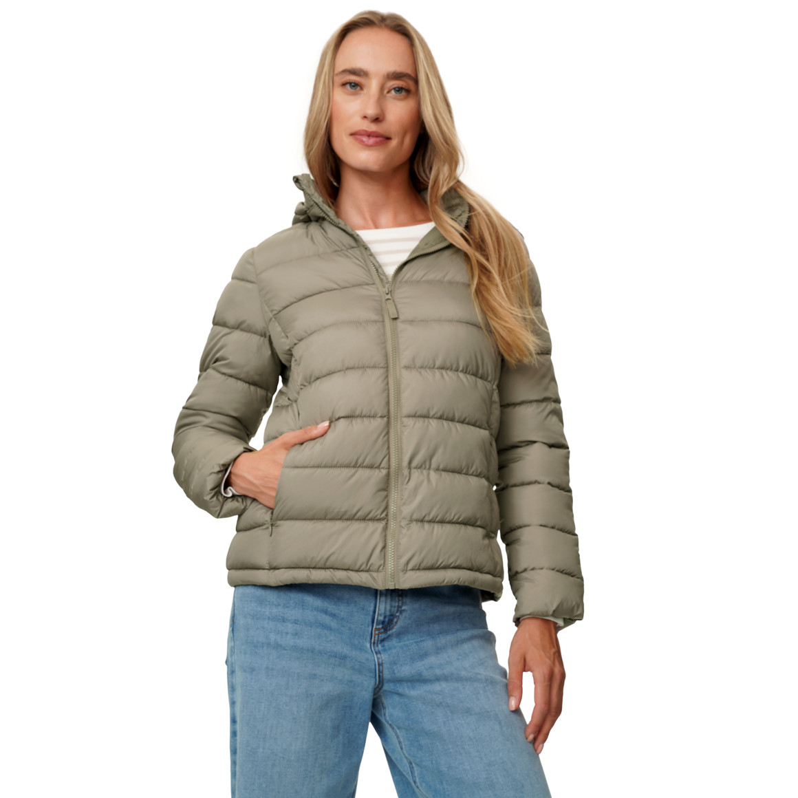 Damen Steppjacke mit abnehmbarer Kapuze