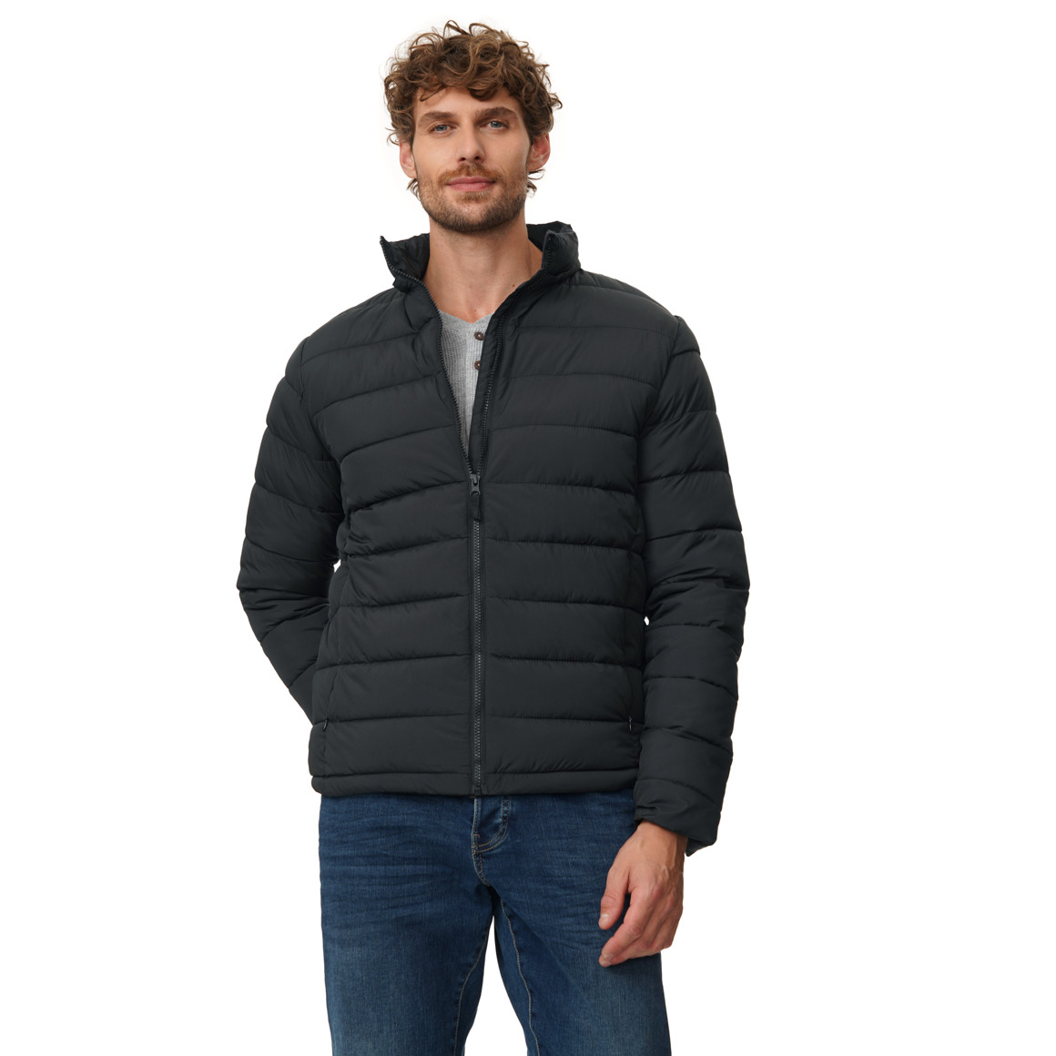 Herren Steppjacke mit abnehmbarer Kapuze