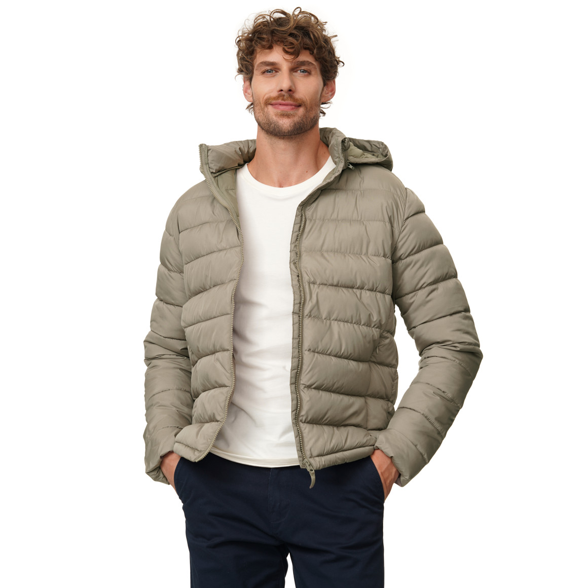 Herren Steppjacke mit abnehmbarer Kapuze