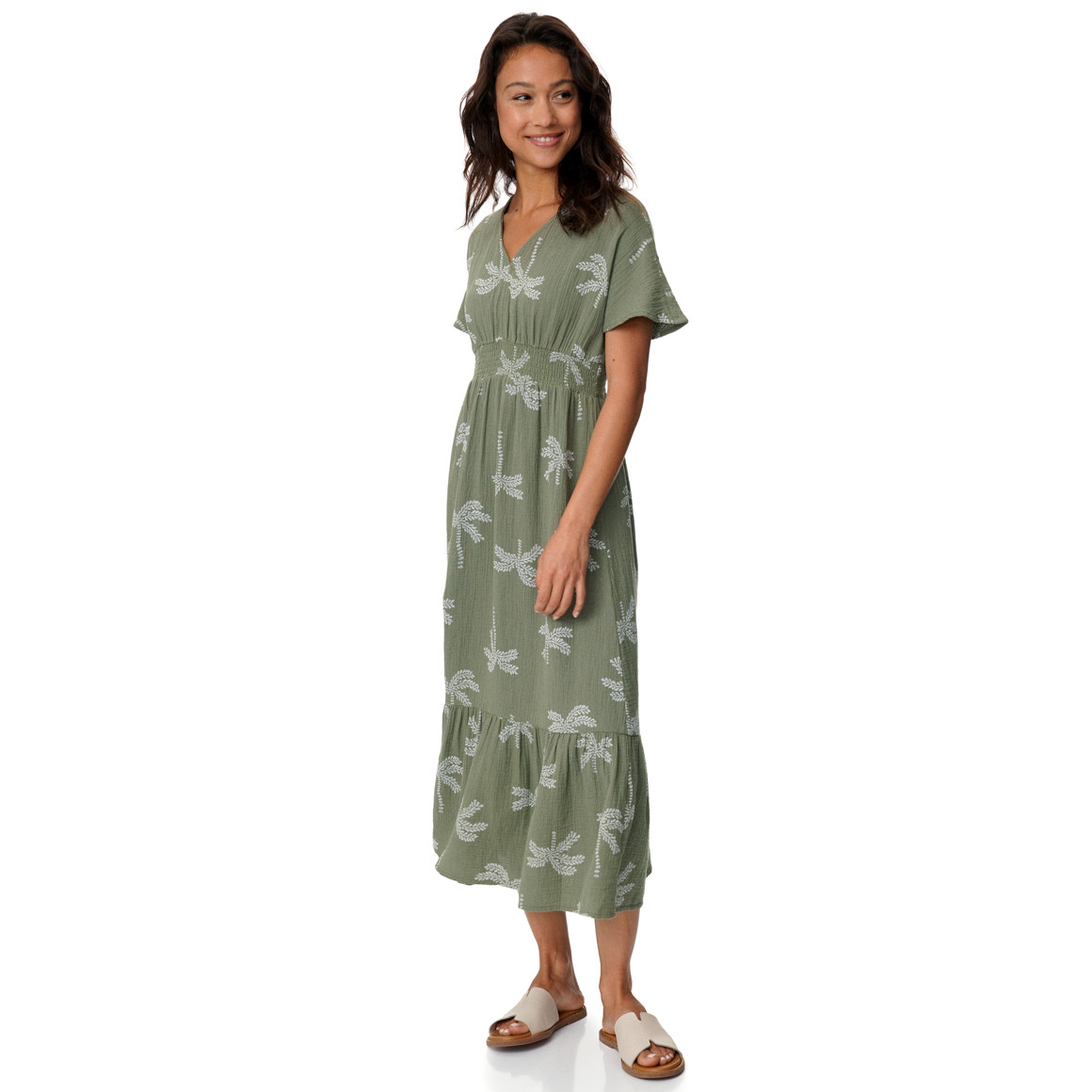 Damen Musselin-Kleid mit Allover-Print