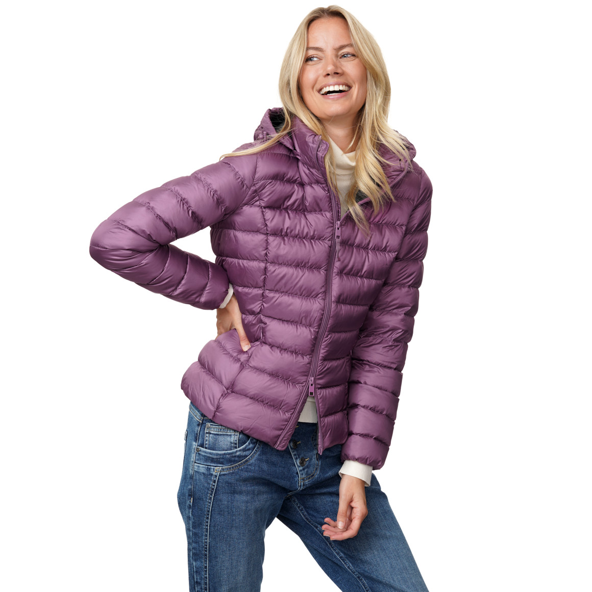 Damen Soft-Daunenjacke mit Kapuze