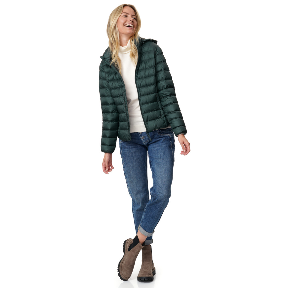 Damen Soft-Daunenjacke mit Kapuze