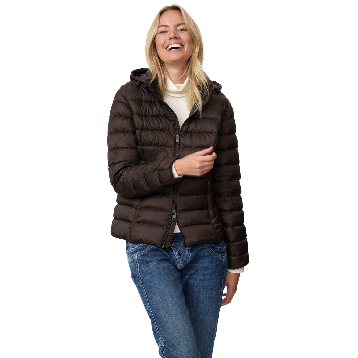 Damen Soft-Daunenjacke mit Kapuze