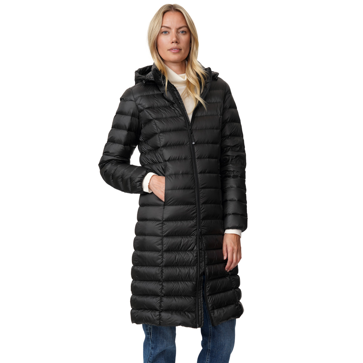 Damen Soft-Daunenmantel mit Kapuze