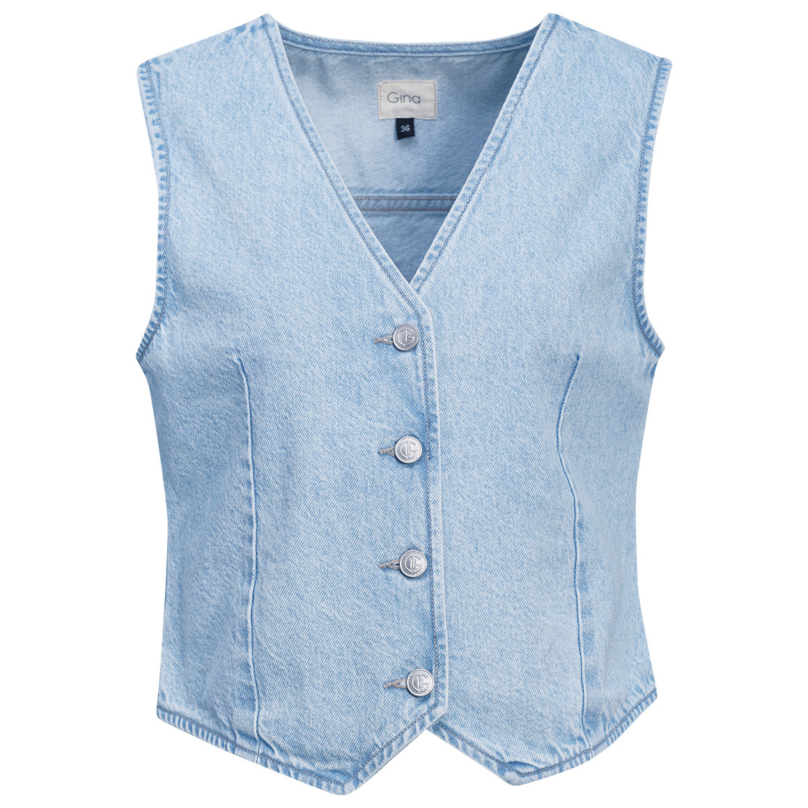 Damen Jeansweste mit Knopfleiste