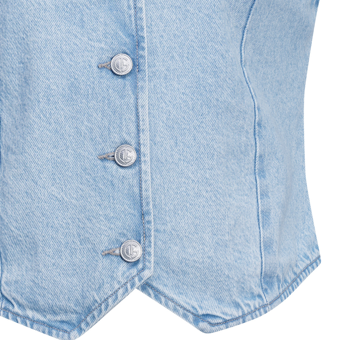 Damen Jeansweste mit Knopfleiste