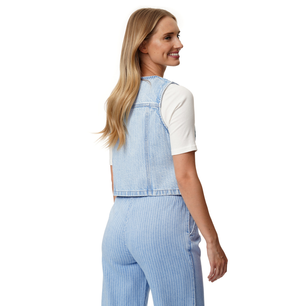 Damen Jeansweste mit Knopfleiste