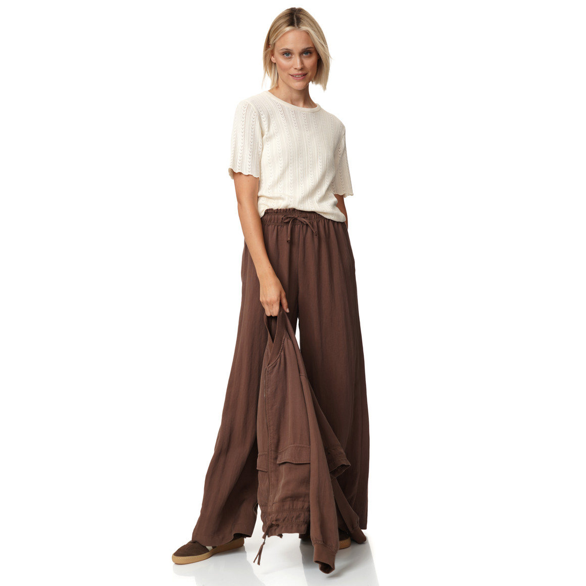 Damen Strickshirt mit Wellenbündchen