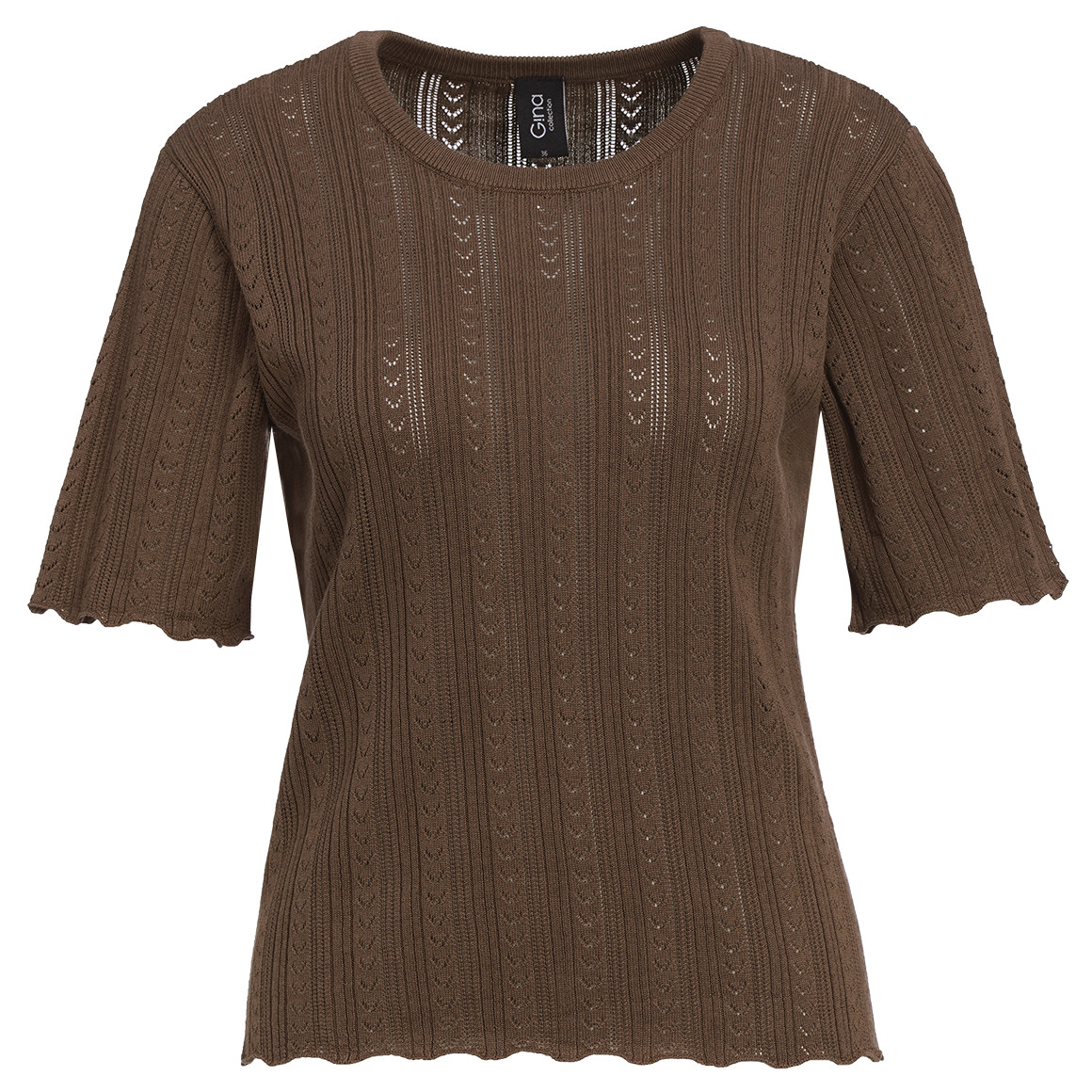 Damen Strickshirt mit Wellenbündchen