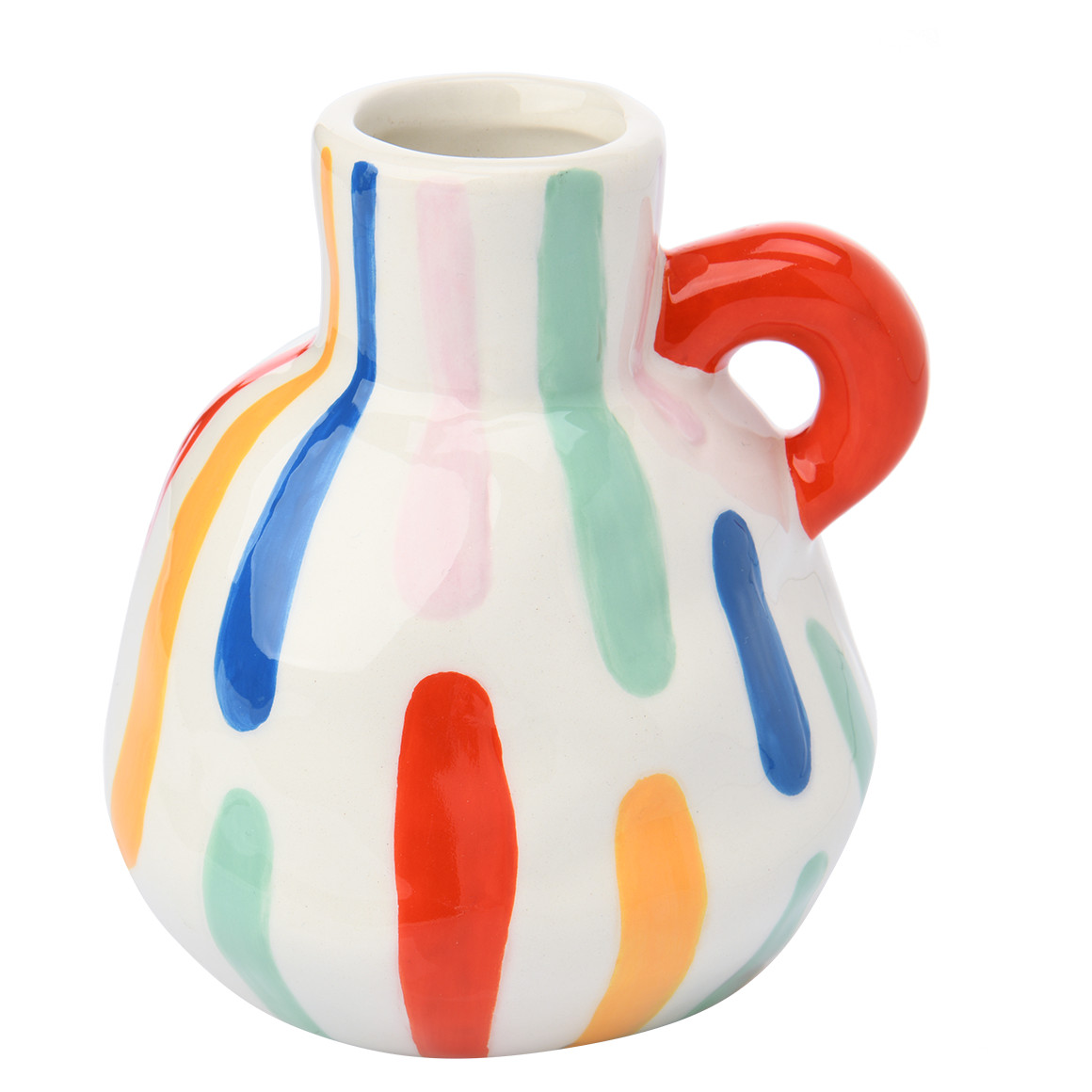 Vase mit bunten Streifen