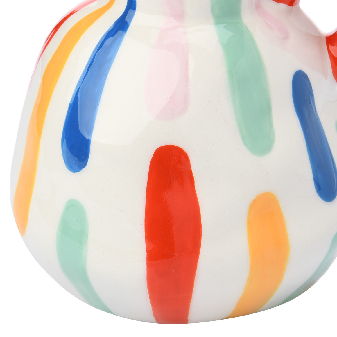 Vase mit bunten Streifen