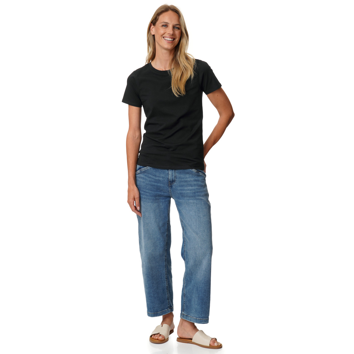 Damen T-Shirt mit Rundhalsausschnitt