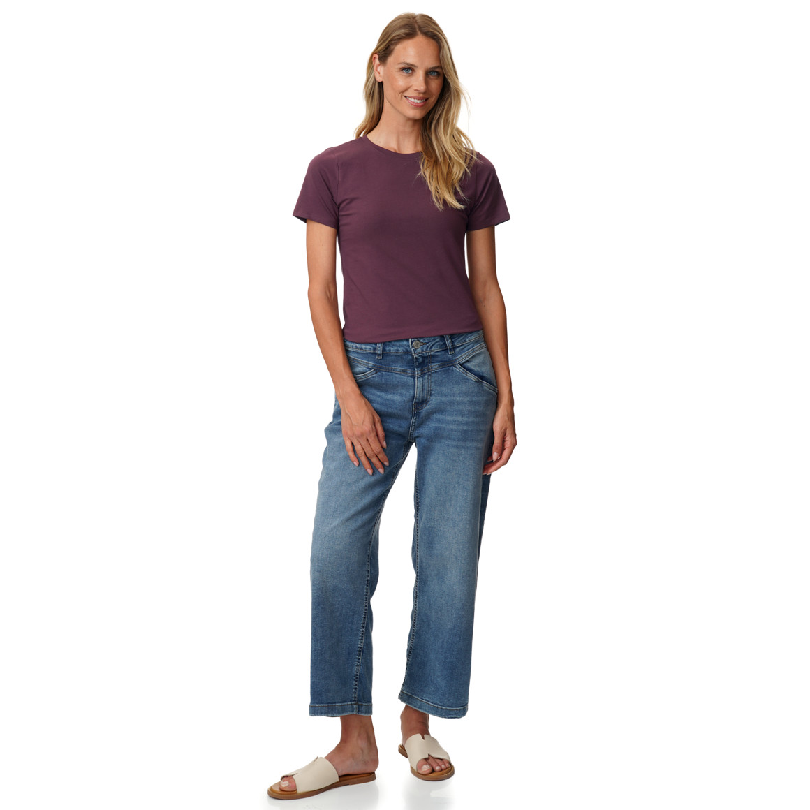 Damen T-Shirt mit Rundhalsausschnitt