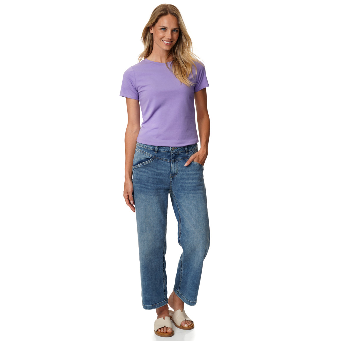 Damen T-Shirt mit Rundhalsausschnitt