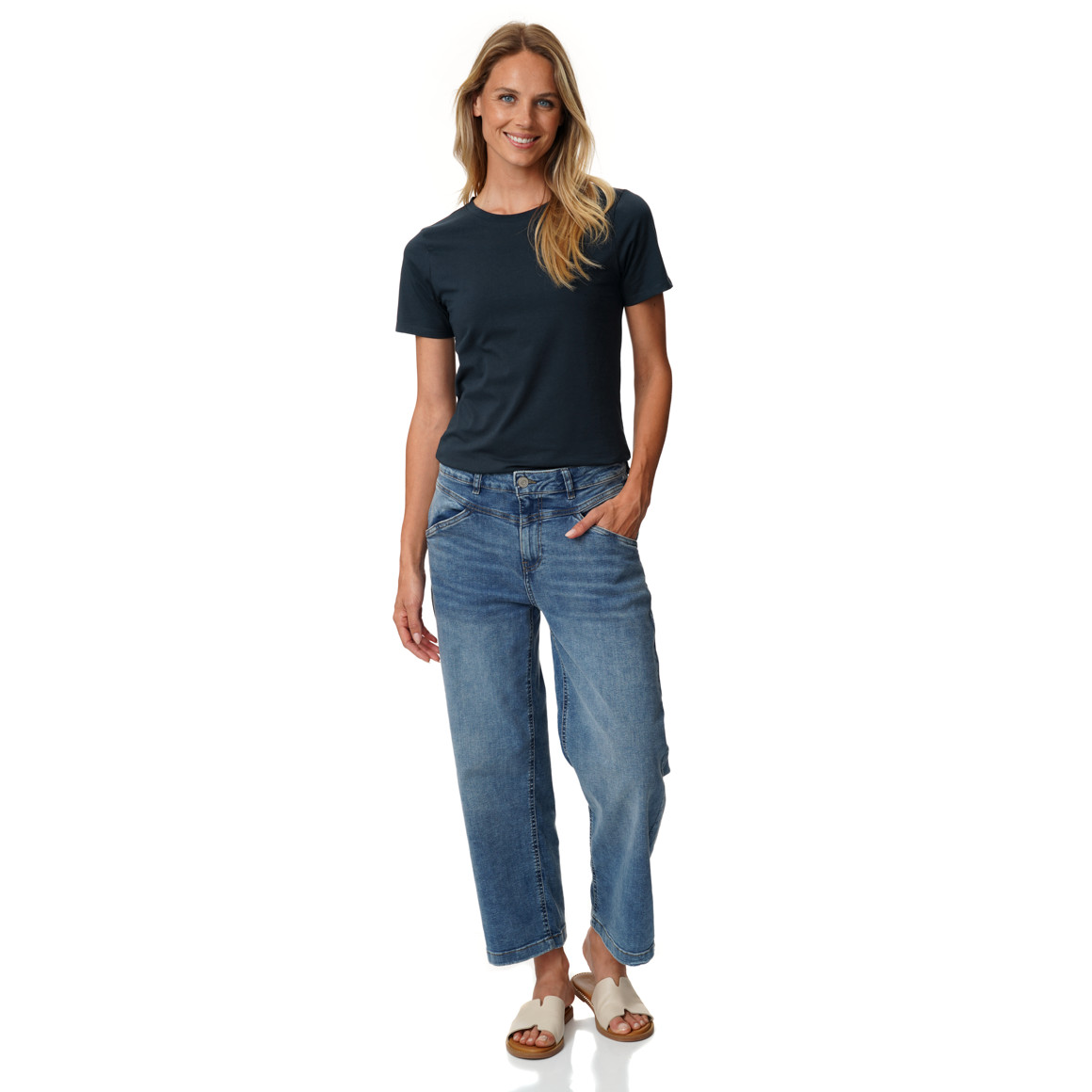 Damen T-Shirt mit Rundhalsausschnitt