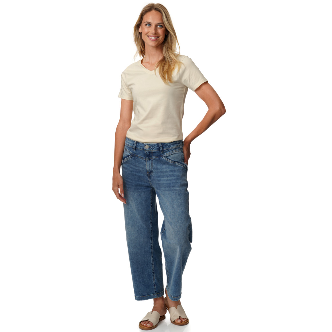 Damen T-Shirt mit V-Ausschnitt