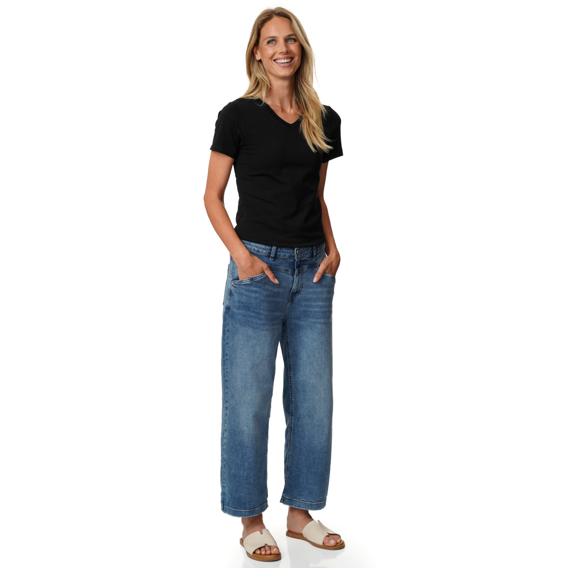 Damen T-Shirt mit V-Ausschnitt