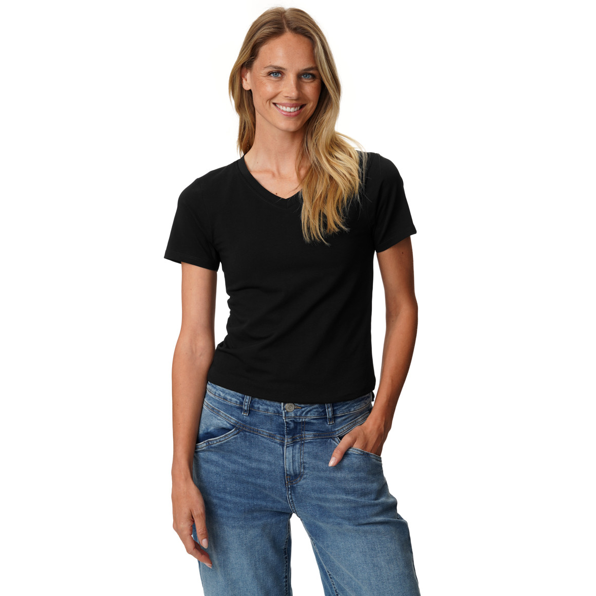 Damen T-Shirt mit V-Ausschnitt