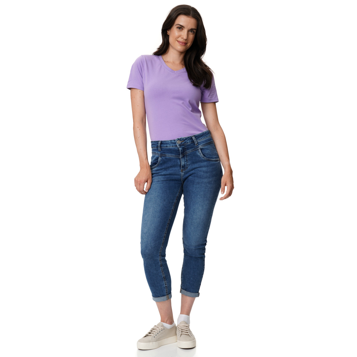 Damen T-Shirt mit V-Ausschnitt