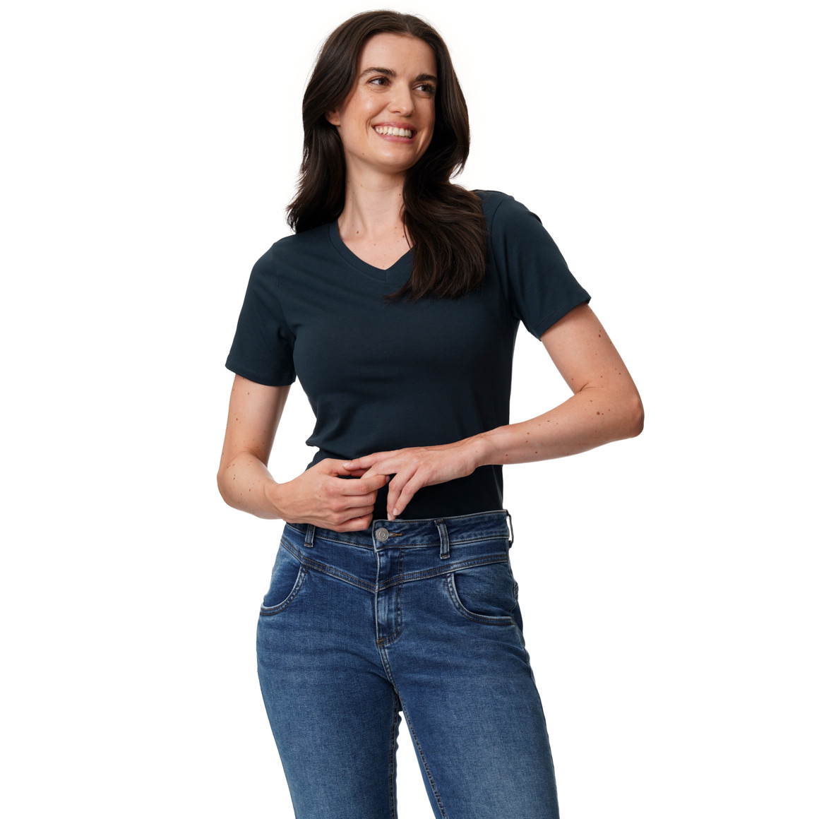 Damen T-Shirt mit V-Ausschnitt