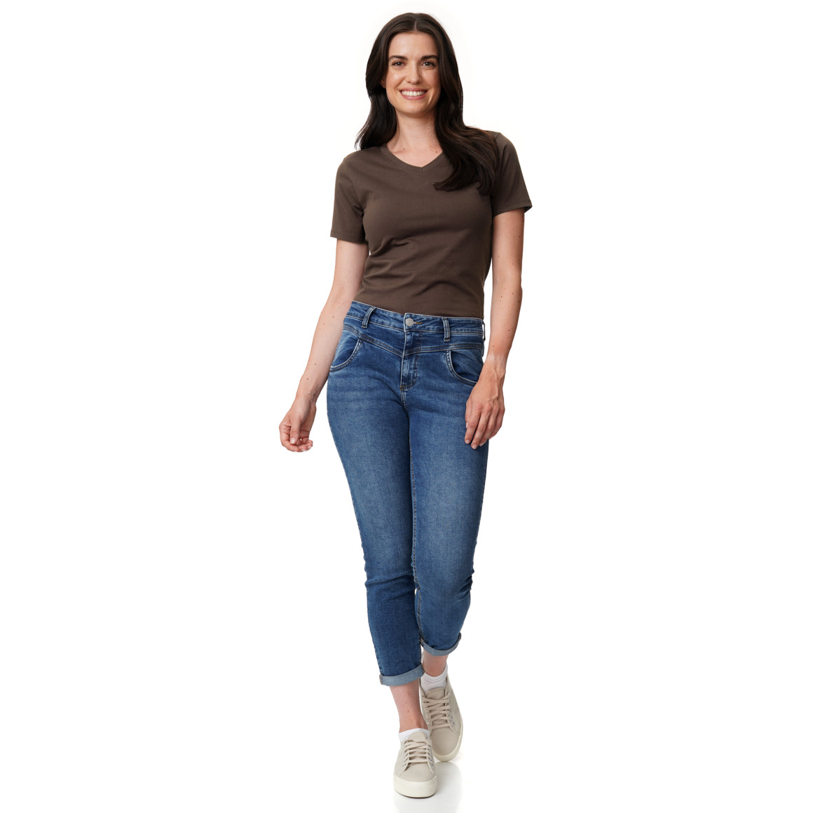 Damen T-Shirt mit V-Ausschnitt