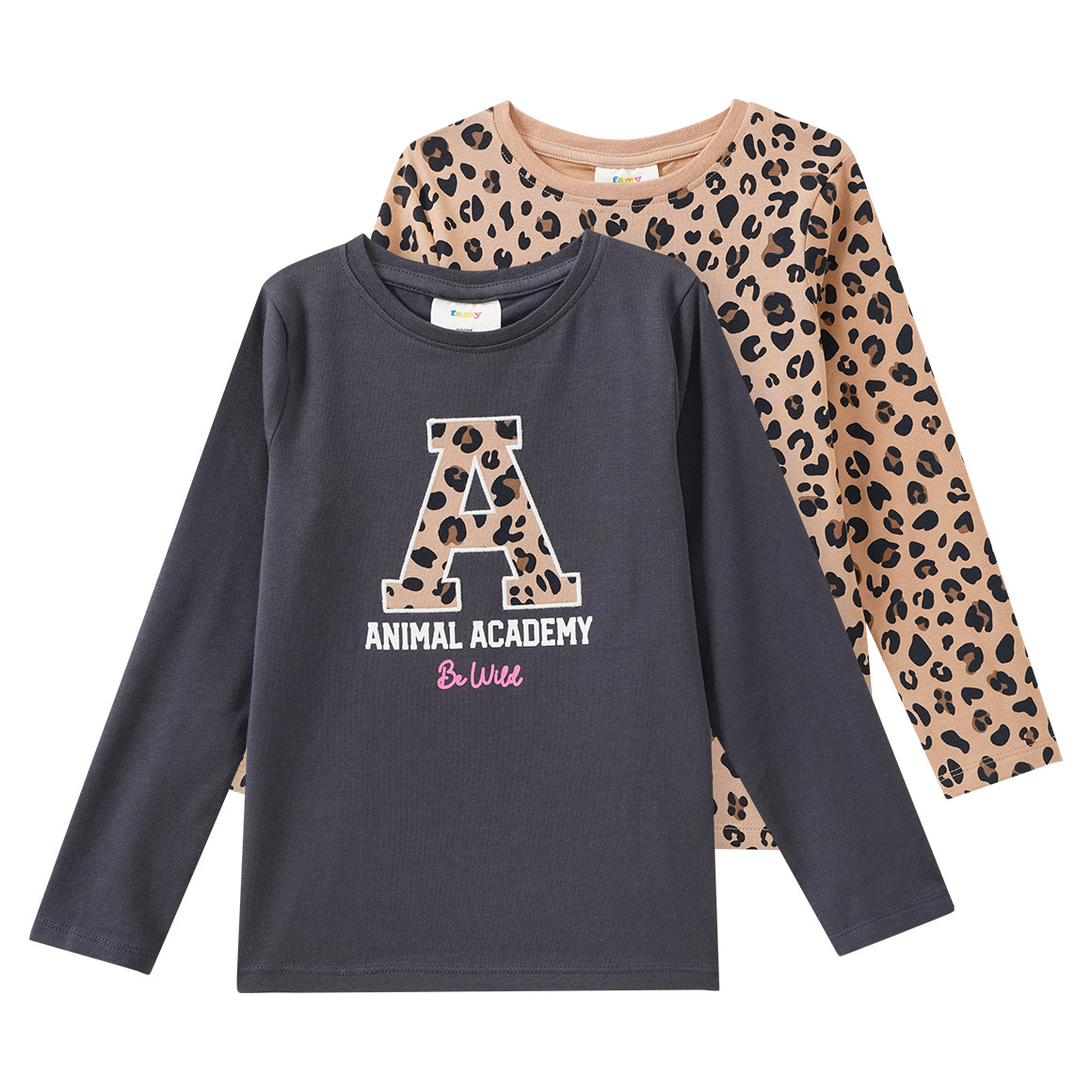 2 Mädchen Langarmshirts im Set