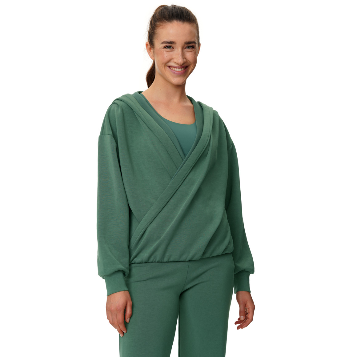 Damen Sport-Sweatshirt in Wickeloptik